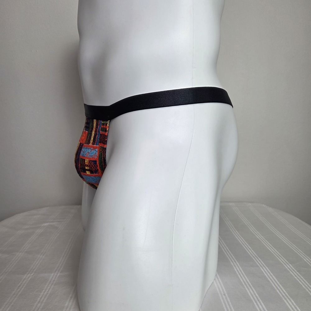 Cosabella x Studio 189 Mens Multi Color Geometric Print Italian Thong Underwear - Picture 8 of 8